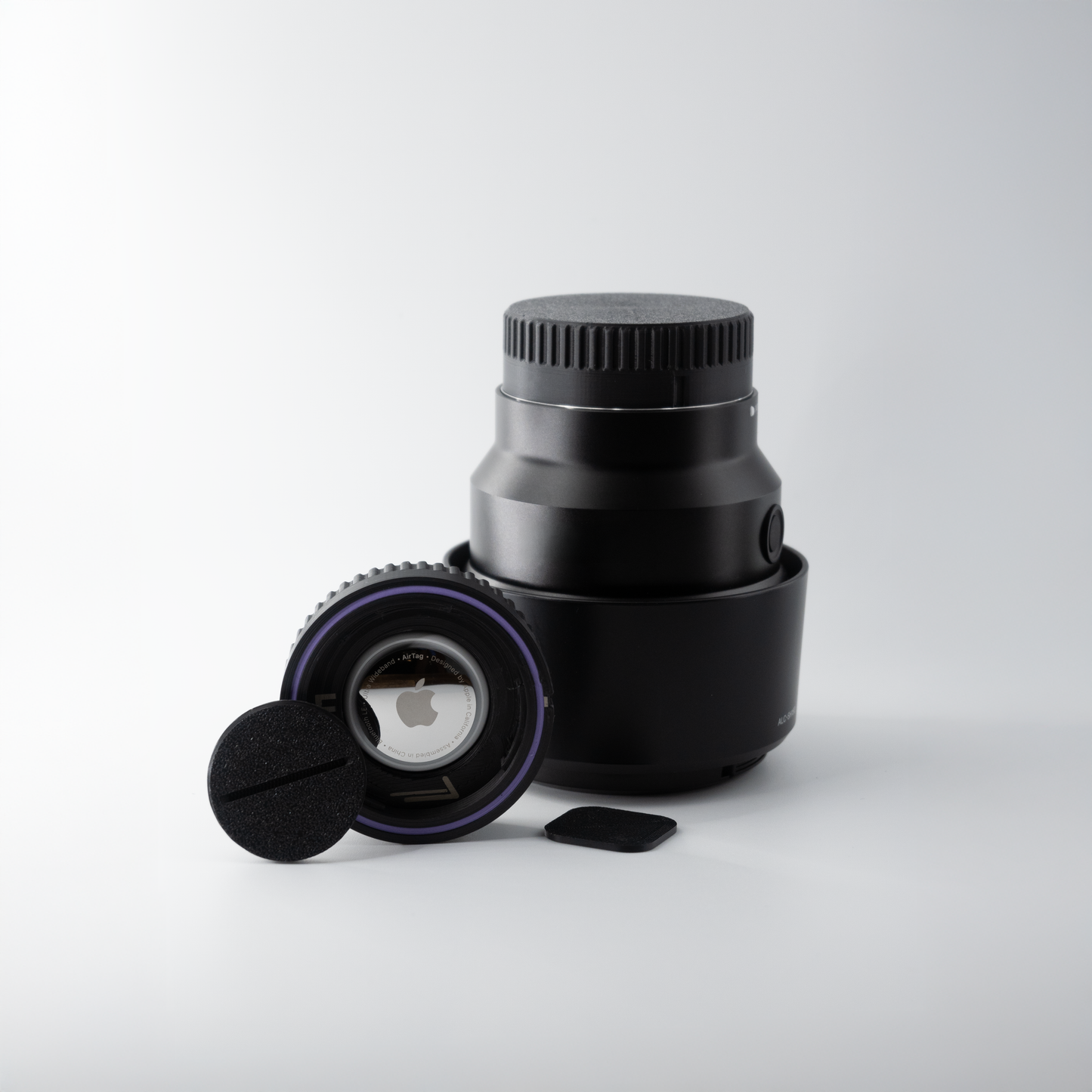 Rear Lens Cap With Hidden AirTag Compartment for Sony E-Mount Lenses